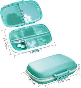 Travel Organizer 8 Compartments Case, Small Pill <b>Box</b> for Pocket Purse Portable Medicine Vitamin Container Custom Logo - Product Image 3