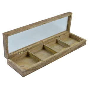 Masala Dabba Square Shaped Wooden Box