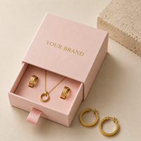 Boîte cadeau de luxe personnalisée pour bijoux avec ruban, emballage en papier recyclé pour bague, bracelet, collier, logo personnalisé