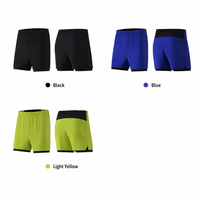 Shorts de course 2-en-1 pour hommes, séchage rapide, respirant, en maille, avec doublure intégrée, poche arrière pour téléphone, short de sport