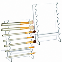 Organisateur de pinceaux de maquillage moderne en acrylique transparent avec 7 étagères, étagère de vanité pour stylos et cosmétiques