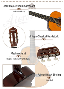 <span class=keywords><strong>Chitarra</strong></span> Classica a 6 Corde di Marca Cinese Aiersi a Basso Prezzo, Vari Colori, con Meccaniche Cromate per Principianti <span class=keywords><strong>e</strong></span> Studenti - Product Image 5