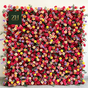 Elegante y Romántico <span class=keywords><strong>Fondo</strong></span> de Pared de Flores de Seda Negra, 8 pies x 8 pies, Pared de Flores Artificiales para Festivales - Product Image 3