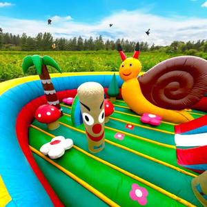 Sunny the Snail's Toddler Bounce House, parque infantil inflable con tema tropical para niños pequeños, Tobogán de <span class=keywords><strong>Caracol</strong></span> inflable para niños - Product Image 4