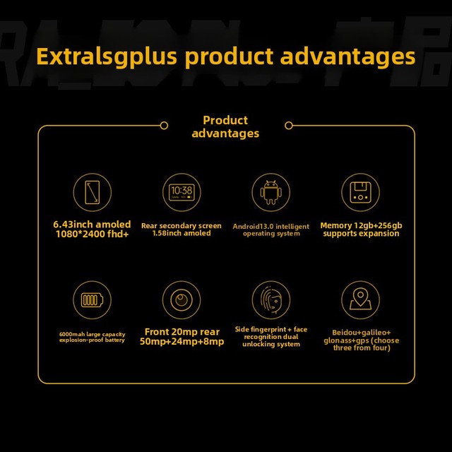 Dorland Intrinsically Safe Oil Ship Chemical Plant EXTRA_5GPlus5G Explosion-Proof Smartphone Waterproof Black/Orange