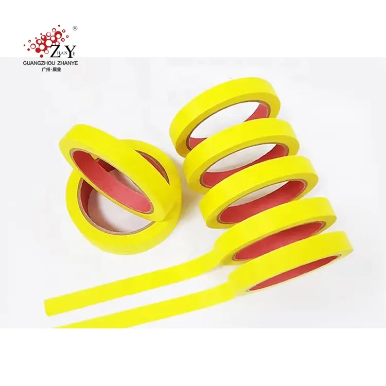 Heat-resistant automotive refinish yellow masking tape for spray  automobile paint spraying masking protective tape