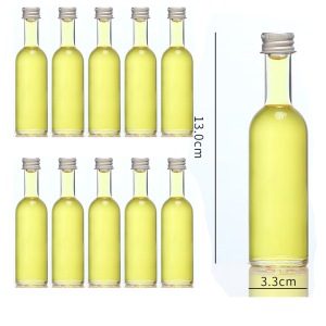 Botellas de Licor de Vidrio Mini de 50 ml con Tapa de Rosca, Botellas de Vino Pequeñas de Vidrio Reutilizables, Botella de Vidrio para Beber para Bodas y Fiestas - Product Image 4