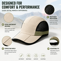 Gorras Originales de Secado Rápido, Gorra de 5 Paneles para Correr, Malla Negra Transpirable, Gorra de Alto Rendimiento para Correr