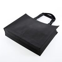 Sac de courses promotionnel en PP non tissé noir personnalisé pour supermarché, durable, design tendance avec logo imprimé