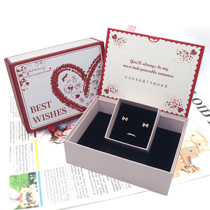 Boîte à bijoux en carton à couvercle rabattable personnalisable pour collier et bague, idéale pour la Saint-Valentin et les propositions de mariage - Vente en gros fabricant - Product Image 4