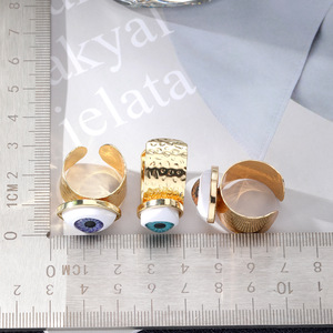 Devil Eye Open <b>Ring</b> Gold Plated <b>Adjustable</b> Creative Blue Eye Unisex Fashion <b>Ring</b> Party Jewelry - Product Image 2