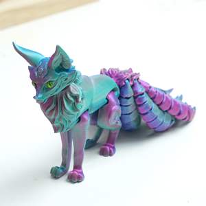 Impresora 3D Servicios de diseño impreso en 3D Modelo de zorro de nueve colas Modelos de zorro volador articulados Figuras de modelos de animales - Product Image 3