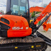 Mini-excavatrices compactes d'occasion Kubota U55-4 de 5 tonnes, origine Japon, en bon état et à prix avantageux, à vendre
