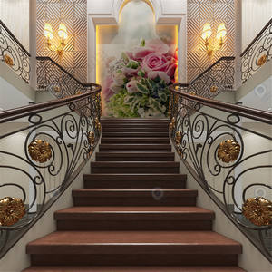 Balustrades en fer forgé pour l'extérieur et l'intérieur, main courante d'<span class=keywords><strong>escalier</strong></span> en fer forgé, balustre et <span class=keywords><strong>garde</strong></span>-<span class=keywords><strong>corps</strong></span> d'<span class=keywords><strong>escalier</strong></span> en métal - Product Image 3