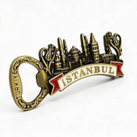 Individueller Flaschenöffner-Lieferant Maßgefertigter Istanbul-Stadtlandschafts-Vintage-Flaschenöffner mit Prägung Metall-Reiseandenken-Geschenk