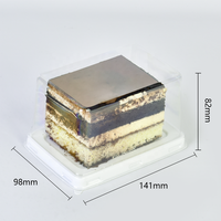 Nouvelle conception de boîte d'emballage en plastique PET transparent carré pour tiramisu, cupcakes, pâtisserie, boîte à gâteau jetable pour mariage