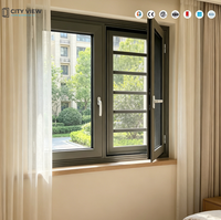 Hurrikan-Sichere Aufprallschutzfenster Energiesparendes Low-E-Glas Thermisch Getrenntes Dreh-Kipp-Aluminiumfenster und -Türen für Häuser