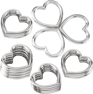 Customylife Anillos de conexión de metal huecos con forma de corazón para manualidades, para San Valentín, DIY, gótico, punk, collar de cuero - Product Image 1