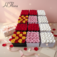 mariage Anniversaire de longue durée Roses éternelles vente en gros OEM Roses conservées boîte-cadeau personnalisée