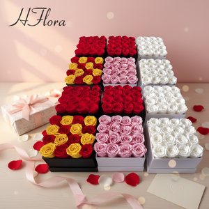 Rosas Eternas Personalizadas para Aniversario de Boda o Cumpleaños, Rosas Preservadas de Larga Duración, Caja de Regalo OEM - Product Image 3