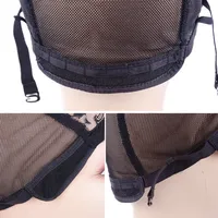 Bonnet de perruque ajustable en dentelle noire et velours avec filet sans colle, tailles M/L/XL, emballage en sac