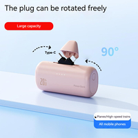 Cargador Portátil de Alta Capacidad con Enchufes Integrados Tipo-C, Mini Banco de Energía en Forma de Cápsula