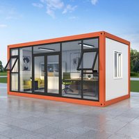 Conteneur moderne préfabriqué détachable Immeuble de bureaux Mur de verre de 2 étages Cadre en acier Installation rapide Maison modulaire préfabriquée