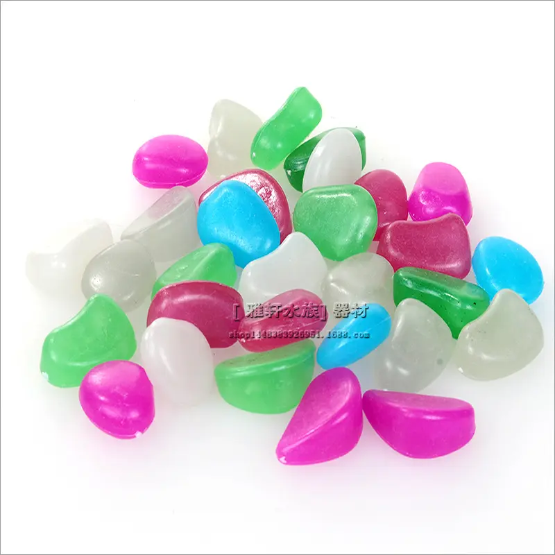 50 pcs/Pack Garden Decor Luminous Stones Glow In Dark Decorative Pebbles Outdoor Fish Tank Decoration Pebble Rocks Aquarium