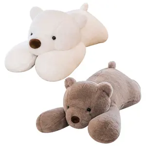 Lying Brown Bear Plush Pillow Bedroom Sofa Home Decoration Rag Dolls Gift for Kids Friend Cartoon Stuffed Animal Plush Toys