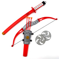 Populaire Ninja Set arme Jouet Katana Rouge Samouraï Épée Poignet Garde Arc et Flèche Équipement de jeu de rôle