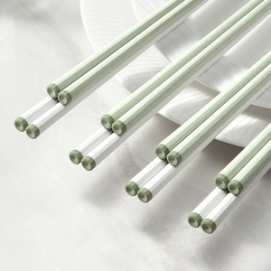 HeDou Chopsticks Alloy Non Slip 8 Pieces Solid Color Kitchen Utensils Anti <b>Mold</b> Heat Resistant - Product Image 1
