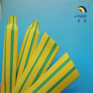 Yellow/green Striped Wire Identification PE Heat Shrink Tube Earth Wire Cable Marker Heat Shrink Sleeving