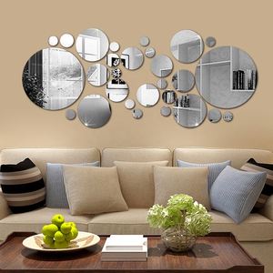 Espejo Decorativo Geométrico Circular 3D, Adhesivo Removible para Pared, Accesorios de Decoración para el Hogar, Espejo Redondo - Product Image 3