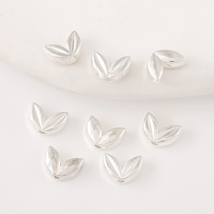 Cuentas espaciadoras chapadas en oro de 18 quilates con forma de espiga de trigo y hoja de diamante de aleación para la fabricación de pulseras, accesorio de joyería D93 - Product Image 4