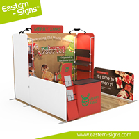 Nouveau style de stand d'exposition personnalisé avec bannière pop-up, toile tendue, fond en tissu, boîte à lumière LED pop-up