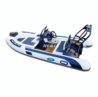 Bateau pneumatique à coque rigide Hedia Rib 14,3 pieds (4,3 m) avec console centrale, fond en aluminium en forme de V profond