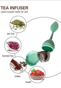 Cute Leaf Shape Silicone <strong>Tea</strong> Infuser with Stainless Steel Mesh Ball Loose Leaf <strong>Tea</strong> Strainer Filter <strong>Diffuser</strong> - Product Image 4