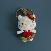 2025 nouveau mignon Kitty poupée chat pendentif au crochet à la main Mini peluche chat breloque pendentif sac suspendu porte-clés