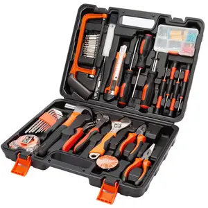 Boîte à outils pour réparation quotidienne, Kit d'outils manuels ménagers de bricolage, boîte à outils pour la réparation quotidienne, 100 pièces