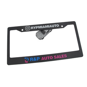 شعار ثلاثي الأبعاد مخصص شكل سيارة إطار رقم بلاستيكي حامل لوحة ترخيص أسود غير لامع مع طباعة كاملة - Product Image 4