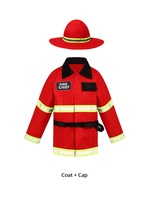 Kinder-Feuerwehrmann-Kostüm: Rote Jacke, Helm, Hose & Zubehör - Deluxe Kleinkind-Feuerwehrmann-Outfit für Verkleidungen & Partys