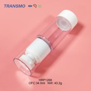 Flacon pompe sans air en plastique écologique personnalisé de 30 ml, logo de taille coloré pour le sérum de soin de la peau, lotion cosmétique, soin de la peau - Product Image 4