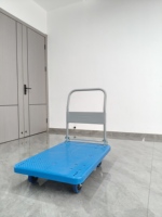 Carrito de Mano Plegable de Plástico Ligero y Resistente con Ruedas Silenciosas para Logística de Tiendas Minoristas