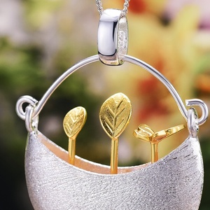 Collana con Ciondolo in Argento Sterling 925 Design My Little Garden, Stile Trendy per Donna, Gioielli all'Ingrosso - Product Image 3