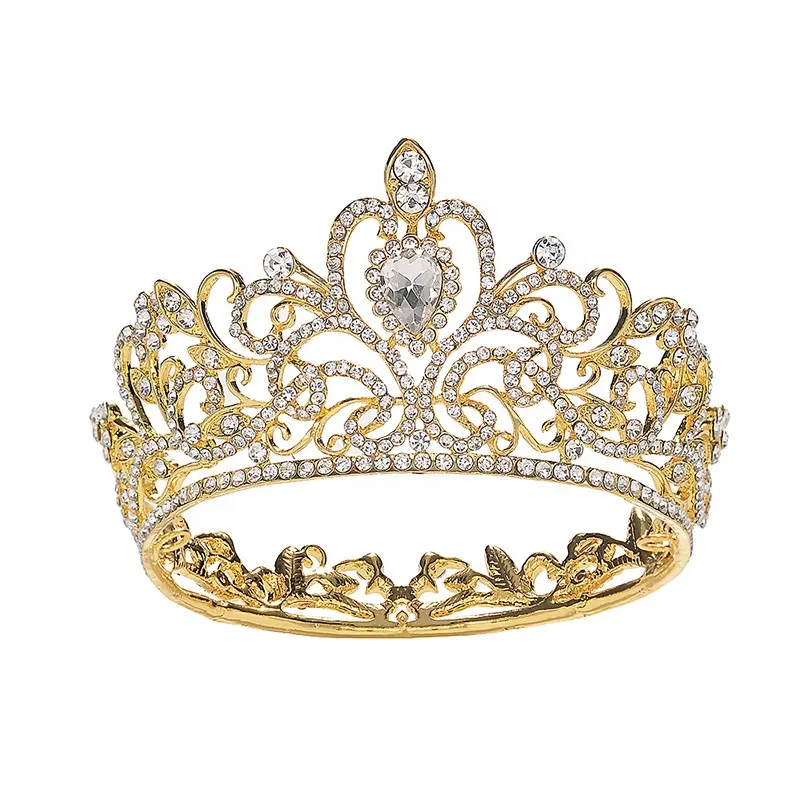 Royal queen tiaras e coroa de cristal, acessórios de joias para homens/mulheres