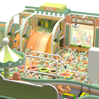 Aire de jeux pour enfants personnalisée à grande capacité, piscine à balles, équipement de jeu souple, jeux de rôle, thème forêt verte fraîche, intérieur