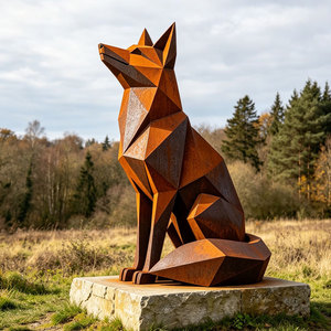 <span class=keywords><strong>Scultura</strong></span> Grande in Acciaio Corten Personalizzata da Fabbrica, <span class=keywords><strong>Scultura</strong></span> Volpe Animale Selvatico in Acciaio Ruggine, <span class=keywords><strong>Scultura</strong></span> Volpe Seduta in Acciaio Ruggine in <span class=keywords><strong>Vendita</strong></span> - Product Image 3