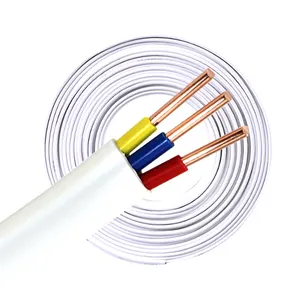 Cable de alimentación de 3x2,5 mm2, Cable eléctrico flexible plano de cobre con revestimiento de PVC de 3 núcleos de 2,5mm