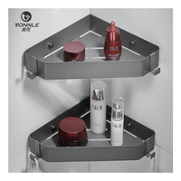 Support de rangement d'angle mural triangulaire non perforé en acier inoxydable pour salle de bain et douche Utilisation efficace de l'espace