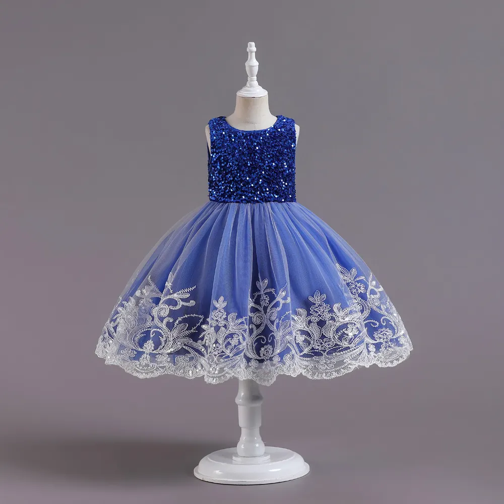 Little Girl Party Princess Dress Children Tulle Wedding Gown Birthday Kids Clothes 68078
